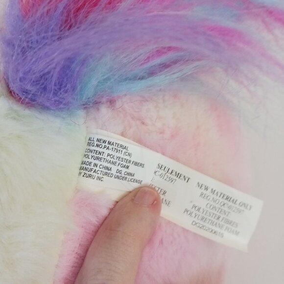 Zuru Rainbocorns Plush Stuffed Unicorn Cat Pink Blue Tie Dye Glitter Heart 11" - Picture 10 of 11